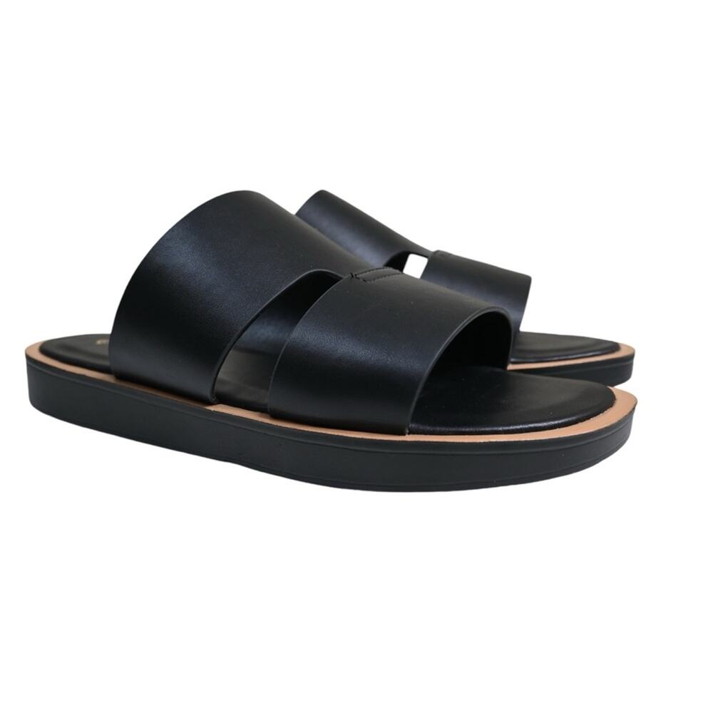 Qupid Womens 10 Slip On Black Sandal Slide NWOB